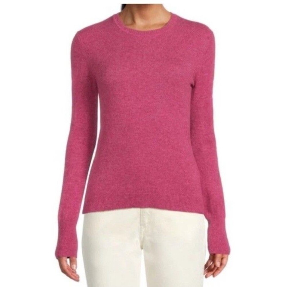 Naadam 100% Cashmere Original Sweater Raspberry Preppy Luxury Cozy Size Small